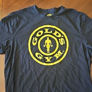 Gold's Gym Men's Navy Short Sleeve Tee with Yellow Logo